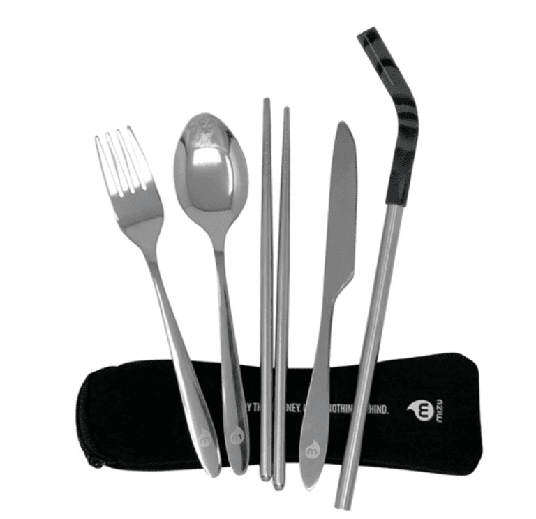 Stainless Steel Cutlery Set in Neoprene Carry Pouch - Sustainable ...