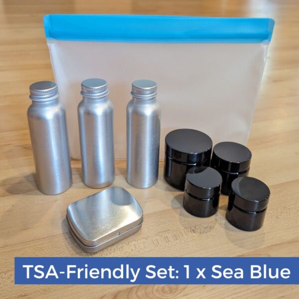 Set of 3 Reusable Travel Bottle With Silver or Gold Lids Eco Friendly,  Sustainable & Plastic Free 